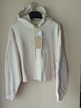 Gap x BEIS Oversized Cropped Hoodie-Light Tundra Brown Size Med Brand New